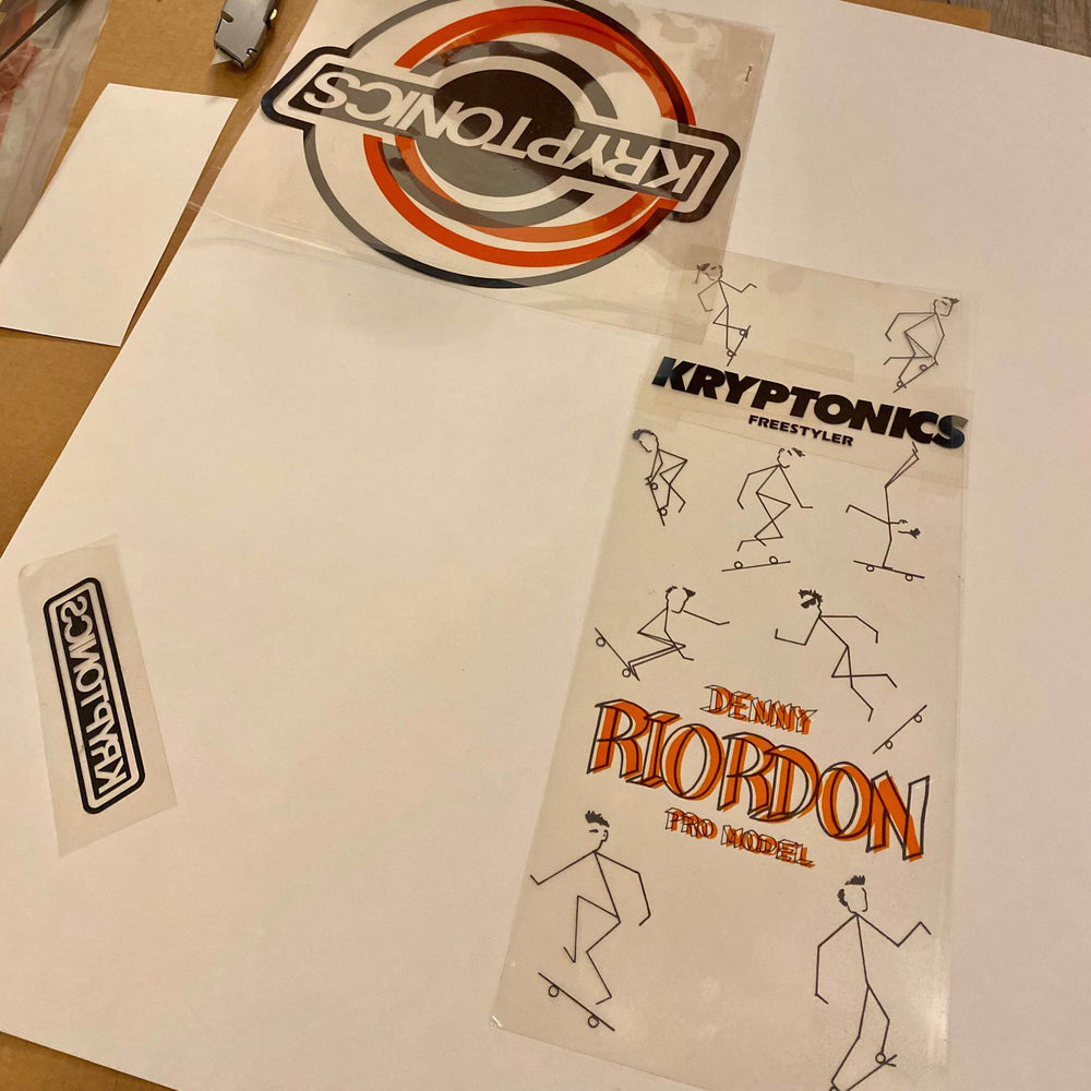 Denny Riordon Stick Man FREESTYLE Limited Edition Deck 7.3”x27.75” HAND PAINTED (1 of 5) - Skateboard Decks - One Revolver Surfboards