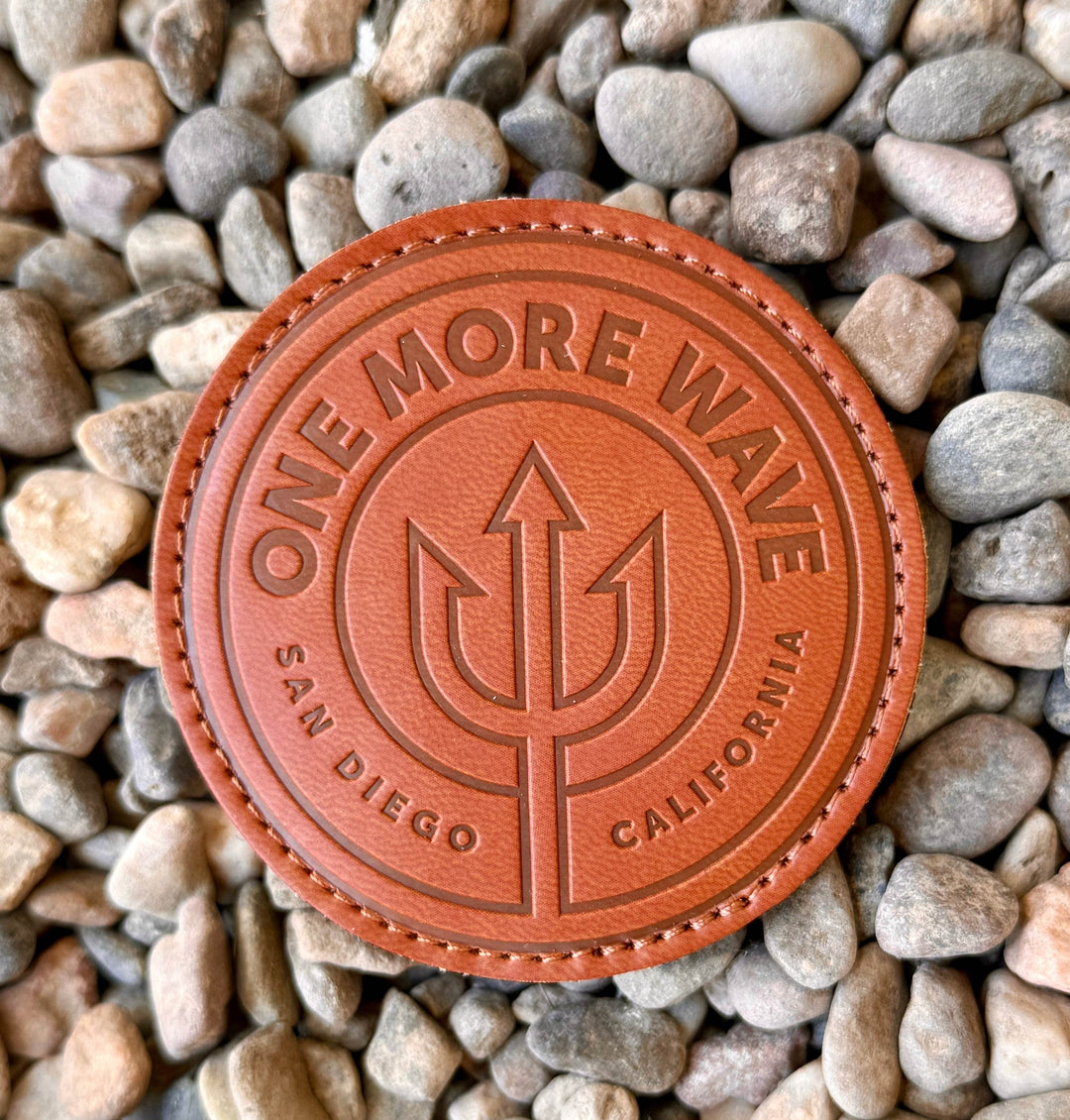 One More Wave Round Leather Patch - One Revolver Surfboards