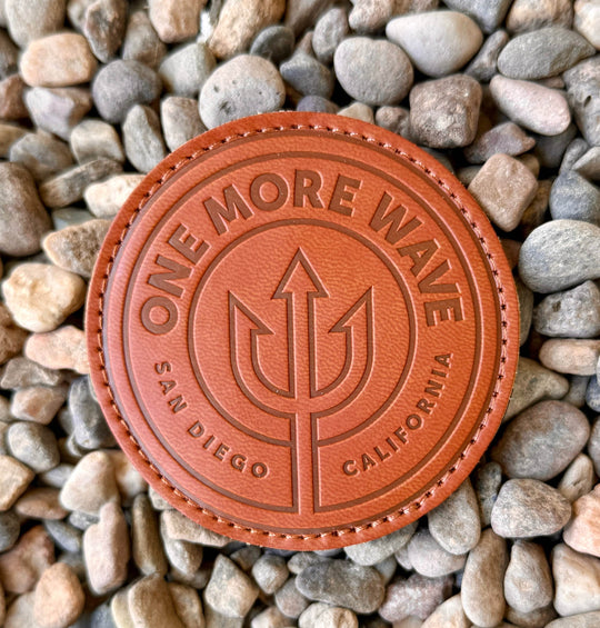 One More Wave Round Leather Patch - One Revolver Surfboards