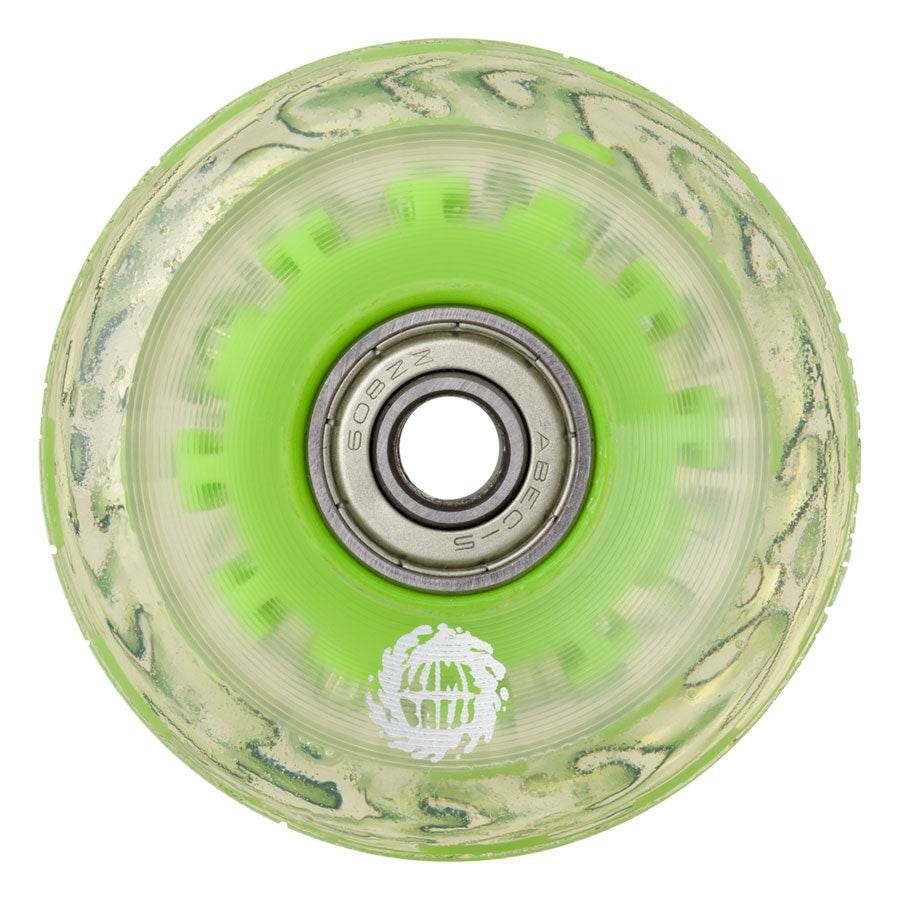 Slime Balls OG Slime Light Ups GREEN LED and bearings 60mm 78a Skateboard Wheels - One Revolver Surfboards