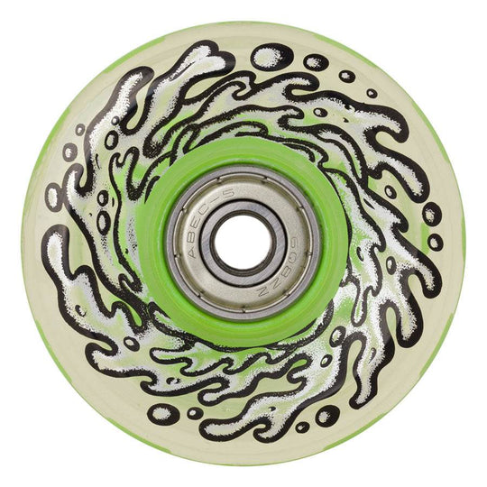 Slime Balls OG Slime Light Ups GREEN LED and bearings 60mm 78a Skateboard Wheels - One Revolver Surfboards