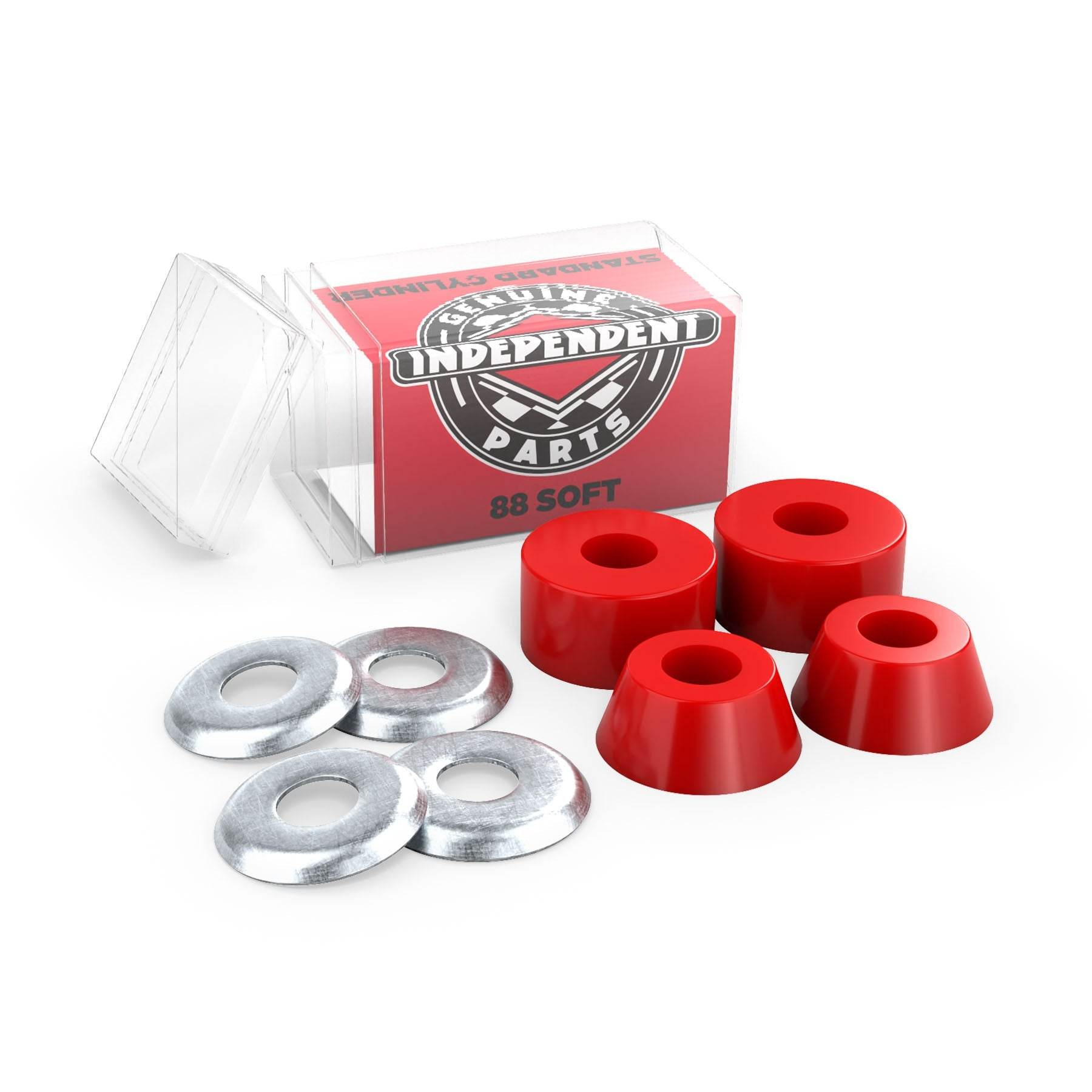 INDEPENDENT STANDARD CYLINDER BUSHINGS SOFT 88A RED SKATEBOAD BUSHINGS - One Revolver Surfboards