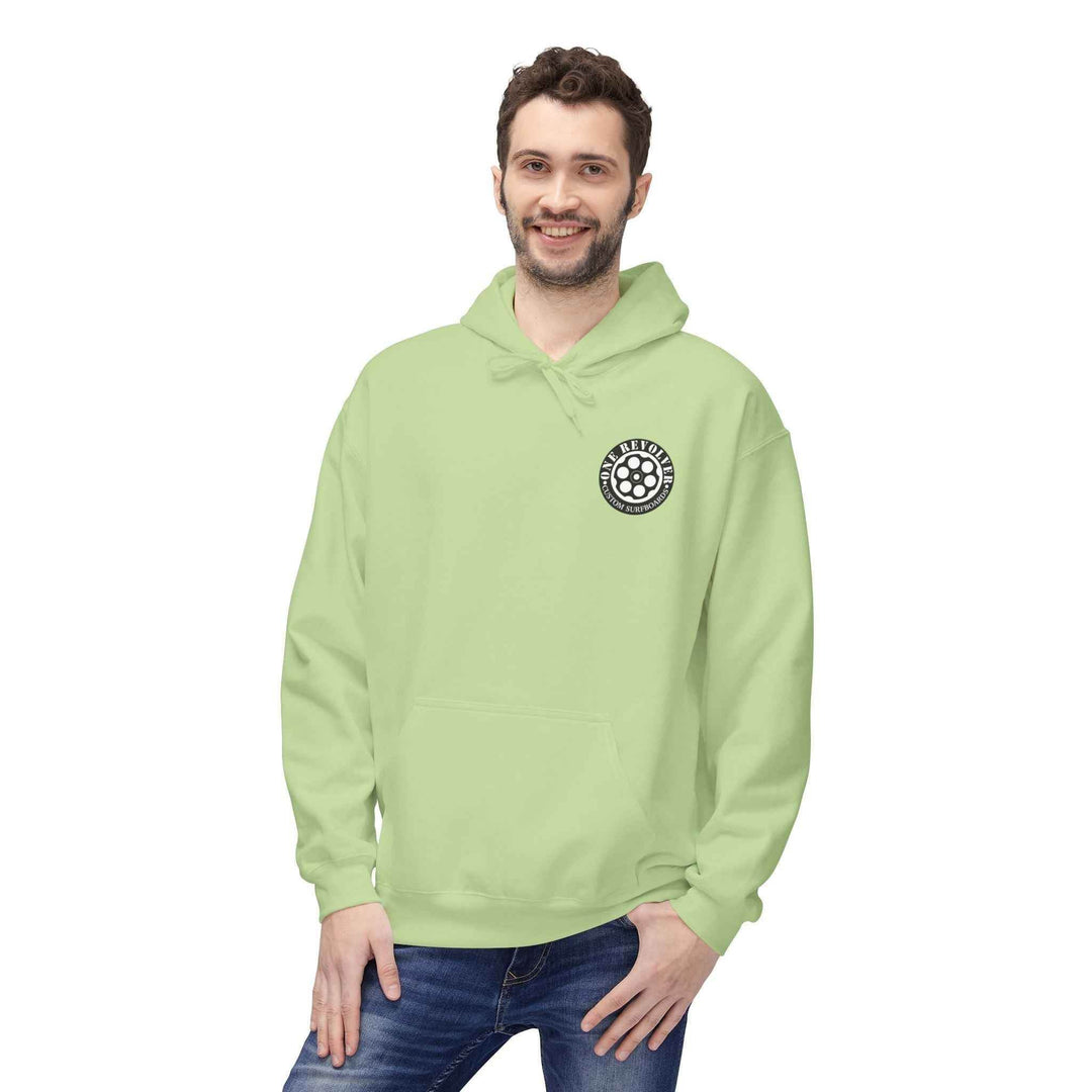 Smile Hoodie by One Revolver Surfboards – Unisex Midweight Fleece for Surf & Street - One Revolver Surfboards
