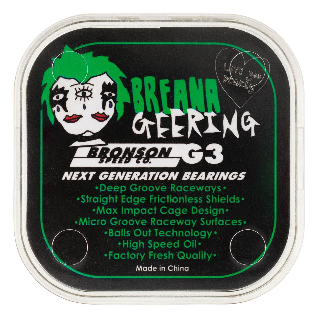 Bronson Speed Co. Breana Geering Pro G3 Skateboard Bearings (set of 8) - One Revolver Surfboards