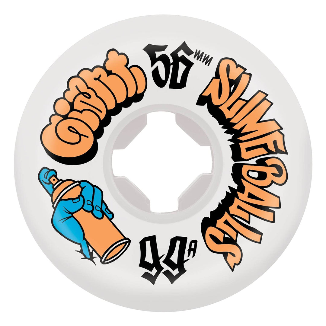 Slime Balls Mike Giant Speed Balls White 56mm 99a Skateboard Wheels - One Revolver Surfboards