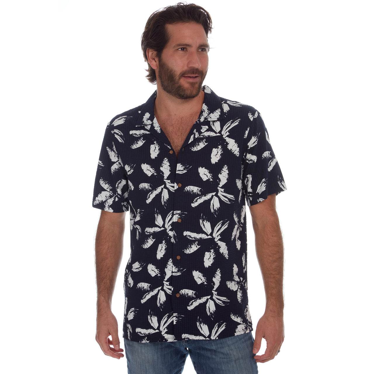 Dorian Printed Seer Sucker Shirt - One Revolver Surfboards