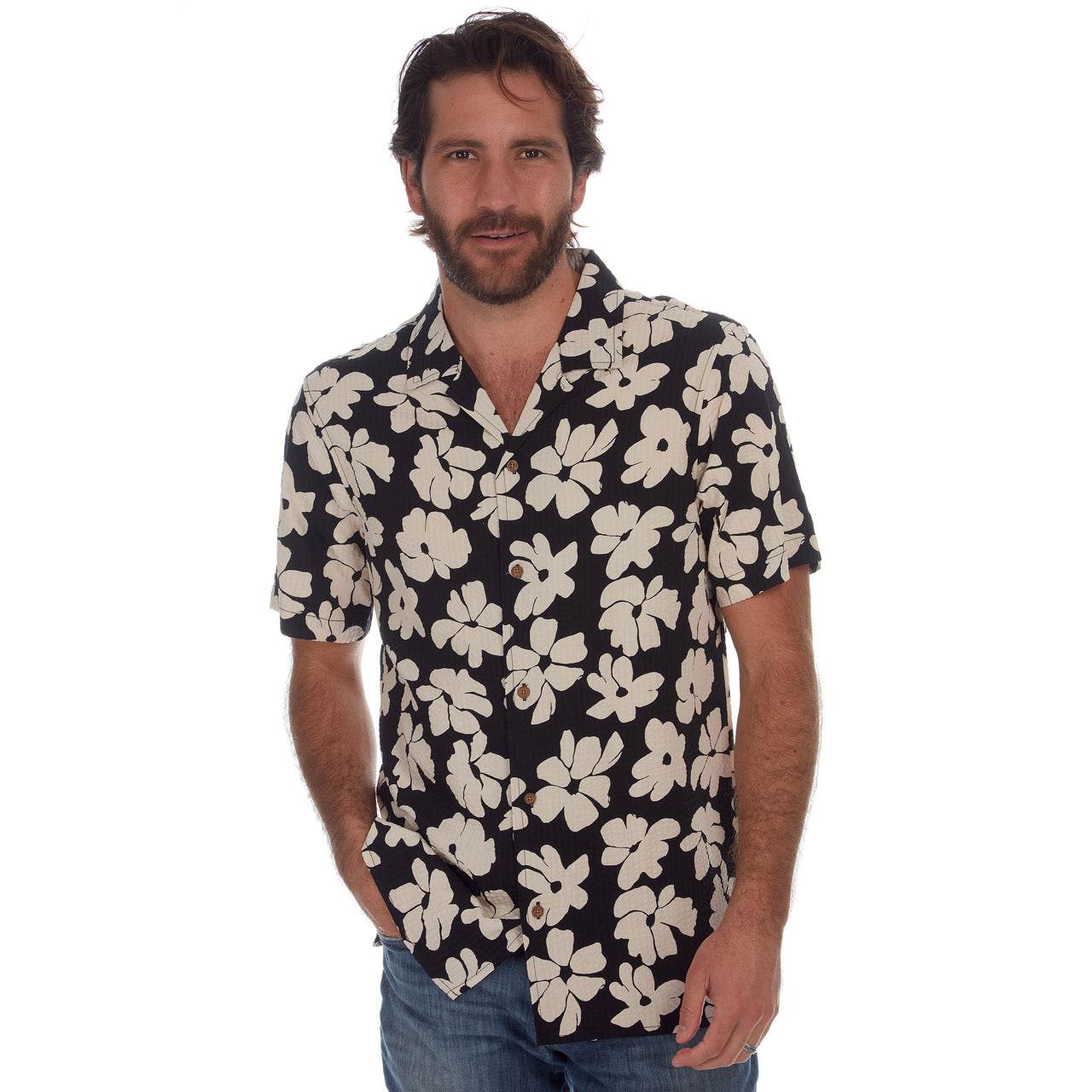 Hector Printed Seer Sucker Shirt - One Revolver Surfboards