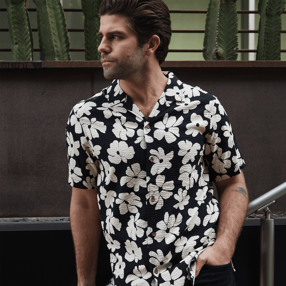 Hector Printed Seer Sucker Shirt - One Revolver Surfboards