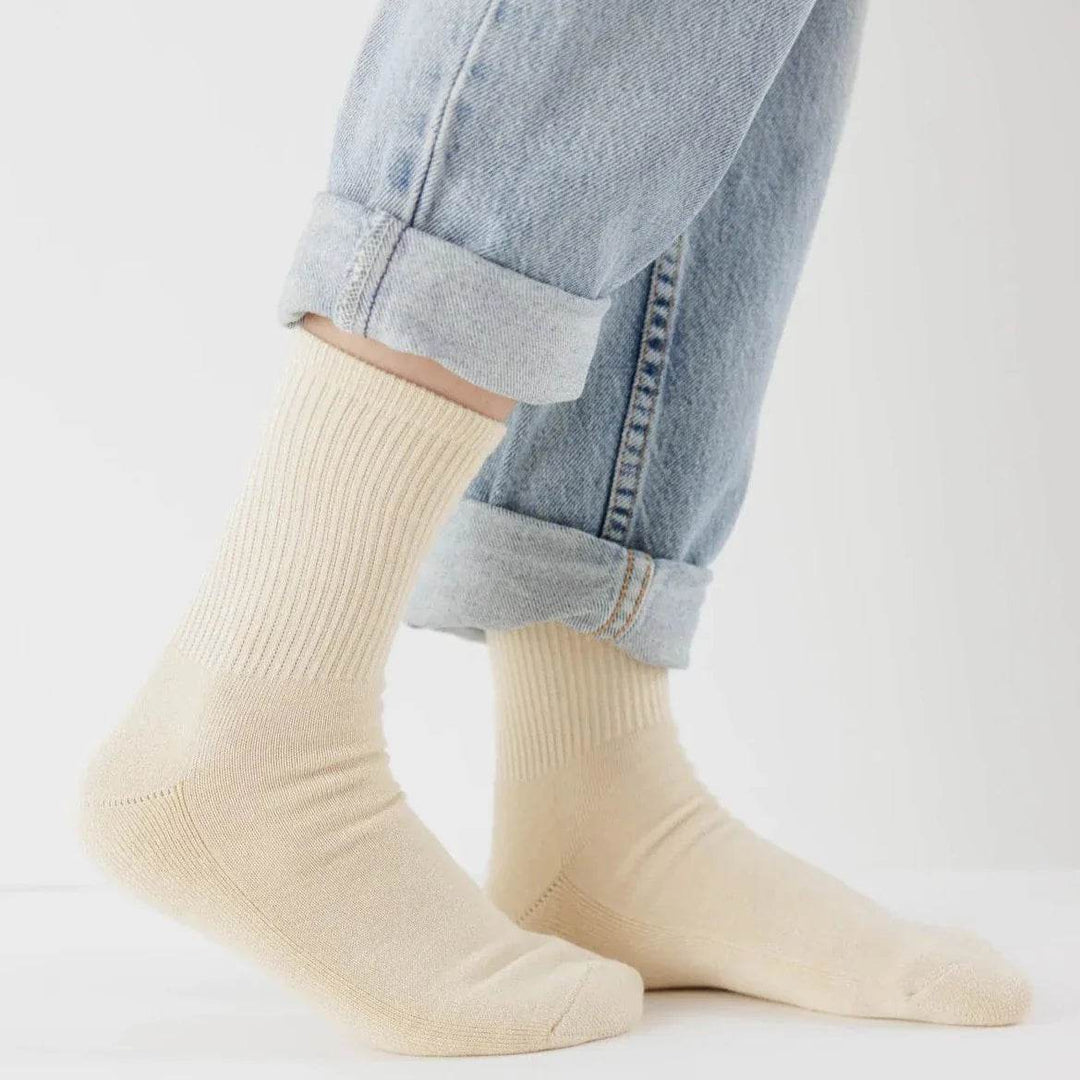 Baggu Ribbed Sock - Ecru Small - One Revolver Surfboards