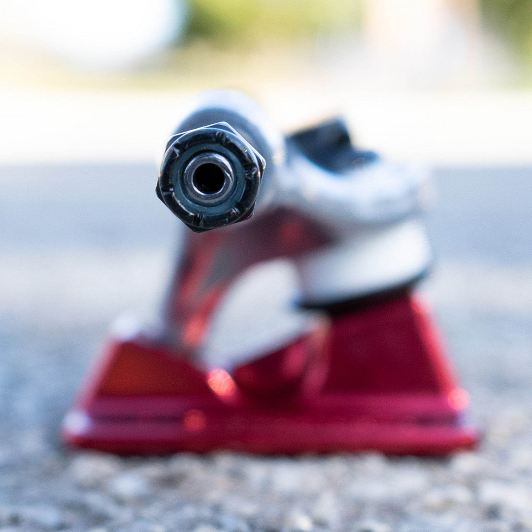 Independent Forged Hollow BTG Summit Silver Ano Red Skateboard Trucks - One Revolver Surfboards