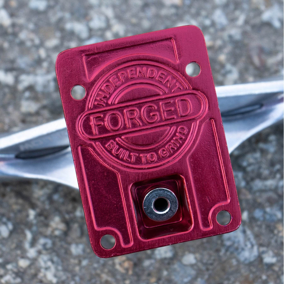 Independent Forged Hollow BTG Summit Silver Ano Red Skateboard Trucks - One Revolver Surfboards