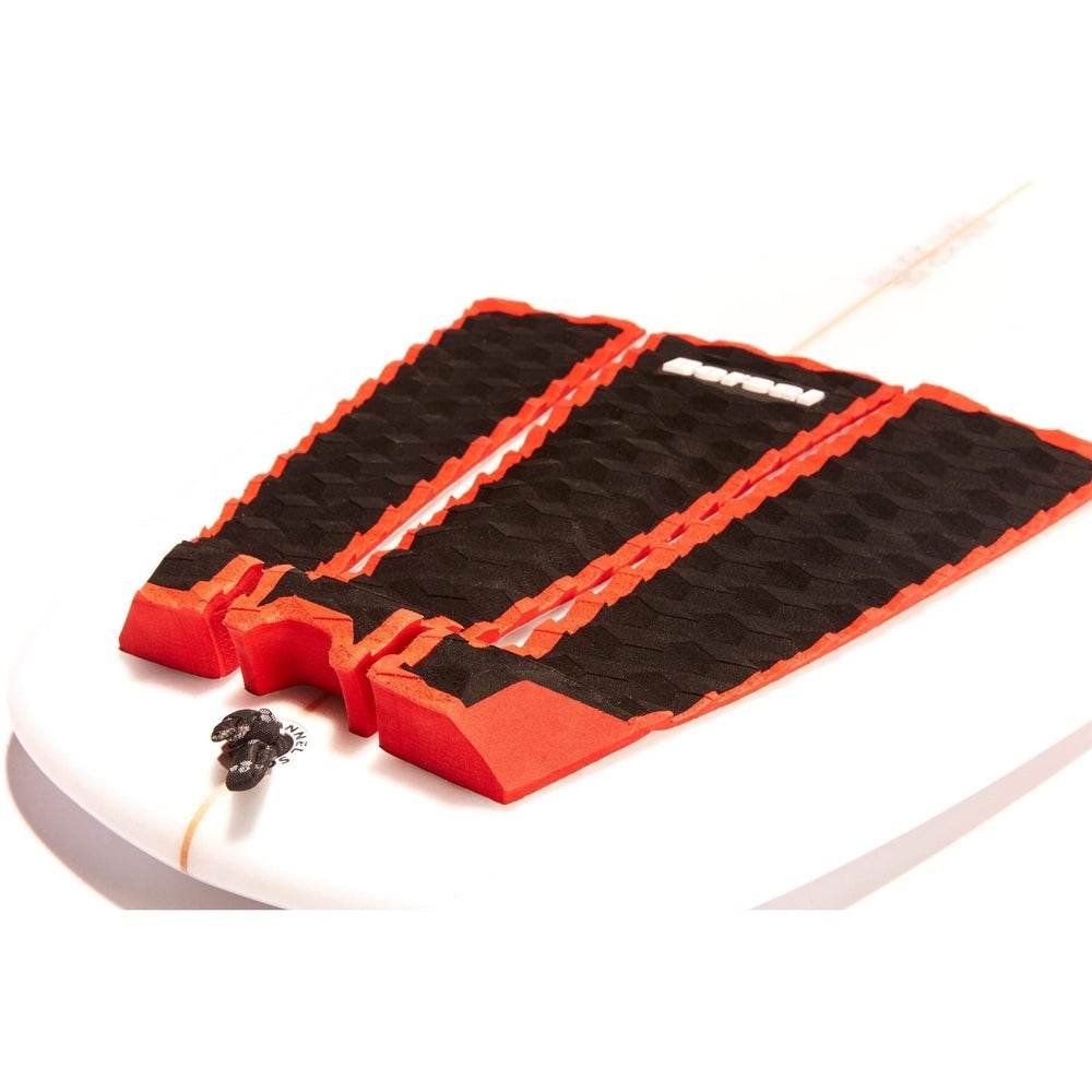 DORSAL Three 3 Piece EVA Surfboard Deck Traction Pads with Kicker Tail for Stomp Skimboards, Surf Boards, Fish Board, Funboard Black/Blue/Red - One Revolver Surfboards