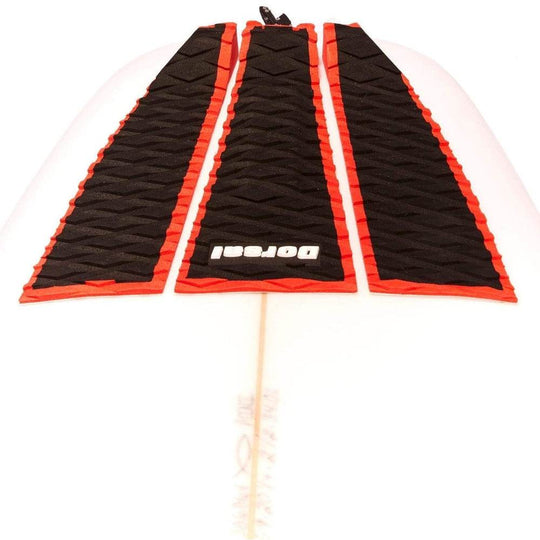 DORSAL Three 3 Piece EVA Surfboard Deck Traction Pads with Kicker Tail for Stomp Skimboards, Surf Boards, Fish Board, Funboard Black/Blue/Red - One Revolver Surfboards