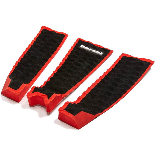 DORSAL Three 3 Piece EVA Surfboard Deck Traction Pads with Kicker Tail for Stomp Skimboards, Surf Boards, Fish Board, Funboard Black/Blue/Red - One Revolver Surfboards