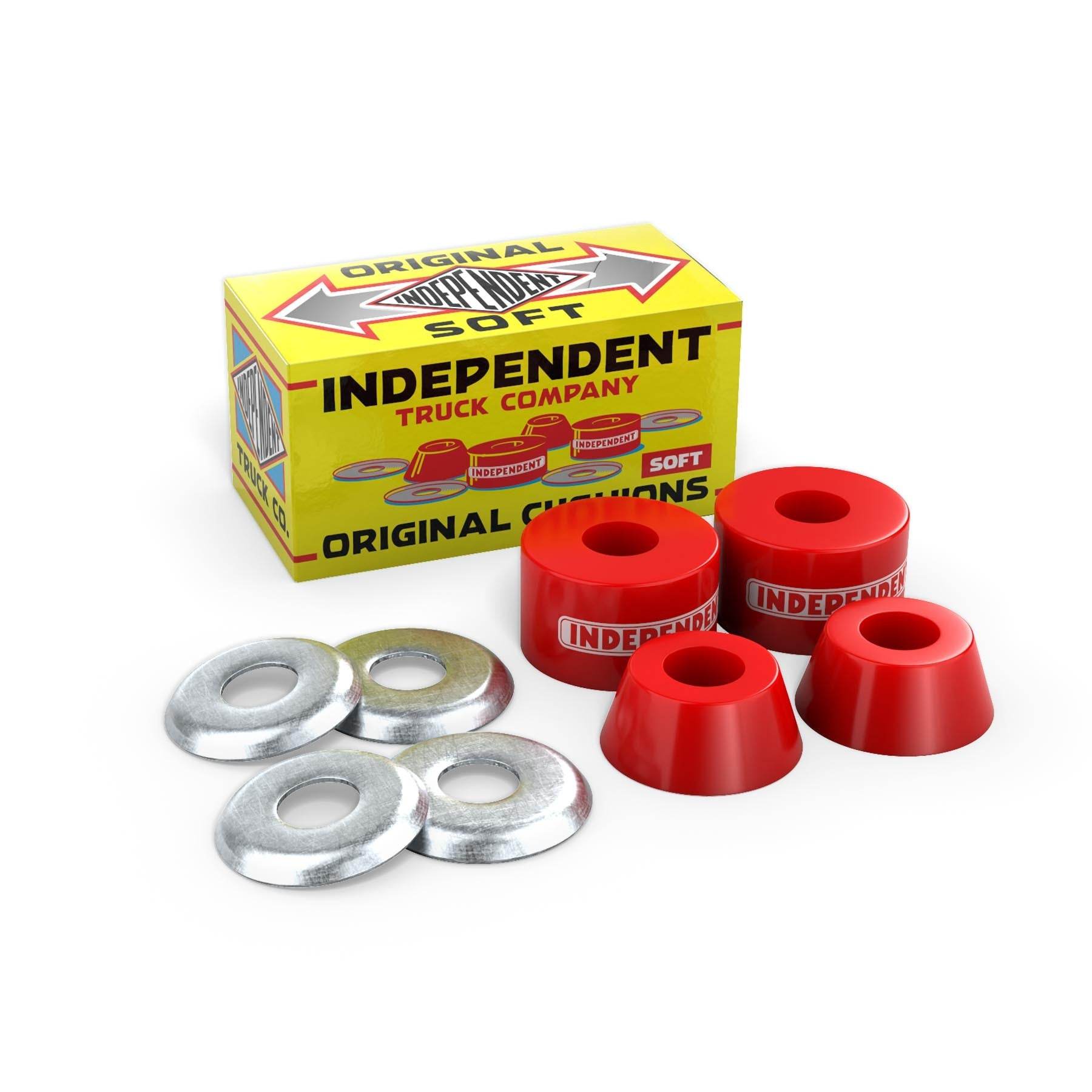 INDEPENDENT ORIGINAL CUSHIONS SOFT 90A RED SKATEBOARD TRUCK BUSHINGS - One Revolver Surfboards