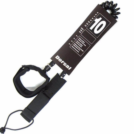 DORSAL Premium Stand Up Paddle board SUP Surf Leash 10' COILED - Double Stainless Steel Swivels and Triple Rail Saver - One Revolver Surfboards