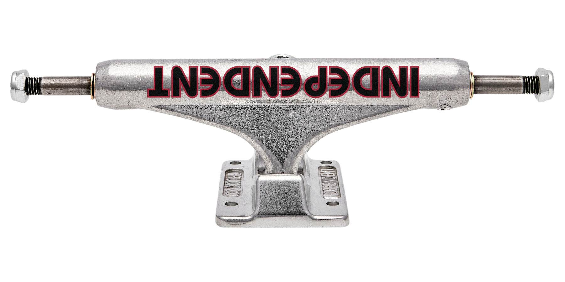 Independent Bauhaus Polished Silver Mid Skateboard Trucks - One Revolver Surfboards