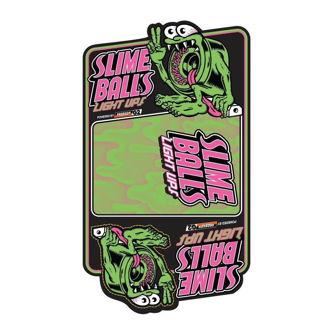 Slime Balls Gator Swamp Spew Light Ups OG Slime Yellow 60mm 78a Skateboard Wheels - One Revolver Surfboards