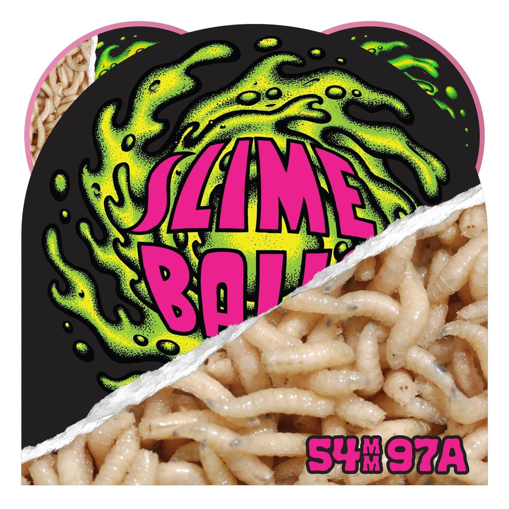 Slime Balls Tear Away Maggots Hardlines Pink 54mm 97a Skateboard Wheels - One Revolver Surfboards