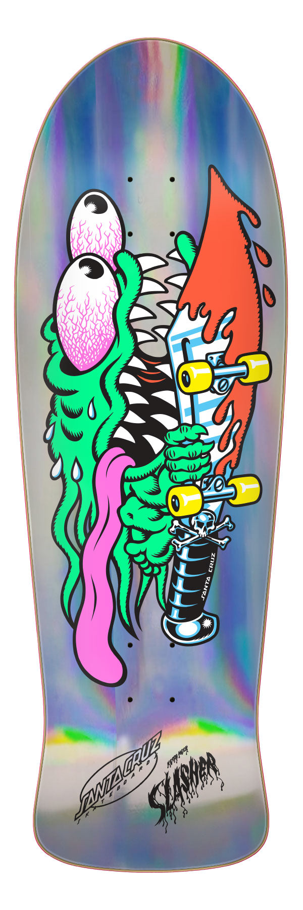 SANTA CRUZ SLASHER SILVER FOIL 10.1" SKATEBOARD DECK - One Revolver Surfboards