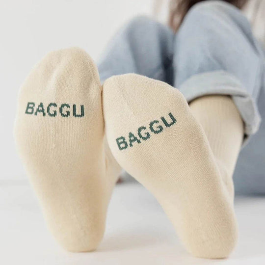 Baggu Ribbed Sock - Ecru Small - One Revolver Surfboards