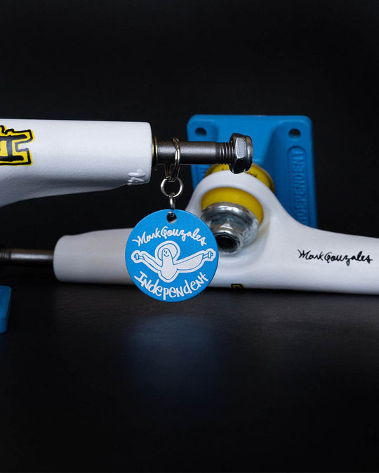 Independent Stage 4 Pro Gonzales Flat White Blue Standard Skateboard Trucks - One Revolver Surfboards