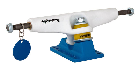 Independent Stage 4 Pro Gonzales Flat White Blue Standard Skateboard Trucks - One Revolver Surfboards