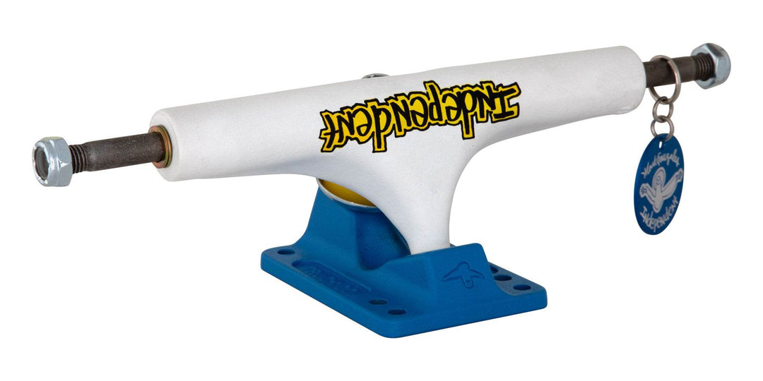 Independent Stage 4 Pro Gonzales Flat White Blue Standard Skateboard Trucks - One Revolver Surfboards