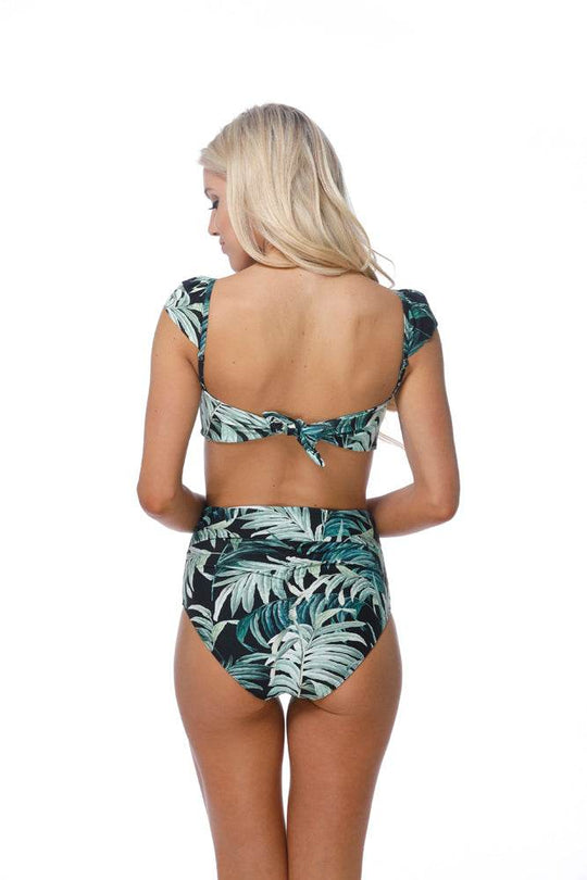 TROPICAL SLEEVE CAP HIGH WAIST BIKINI SET - One Revolver Surfboards
