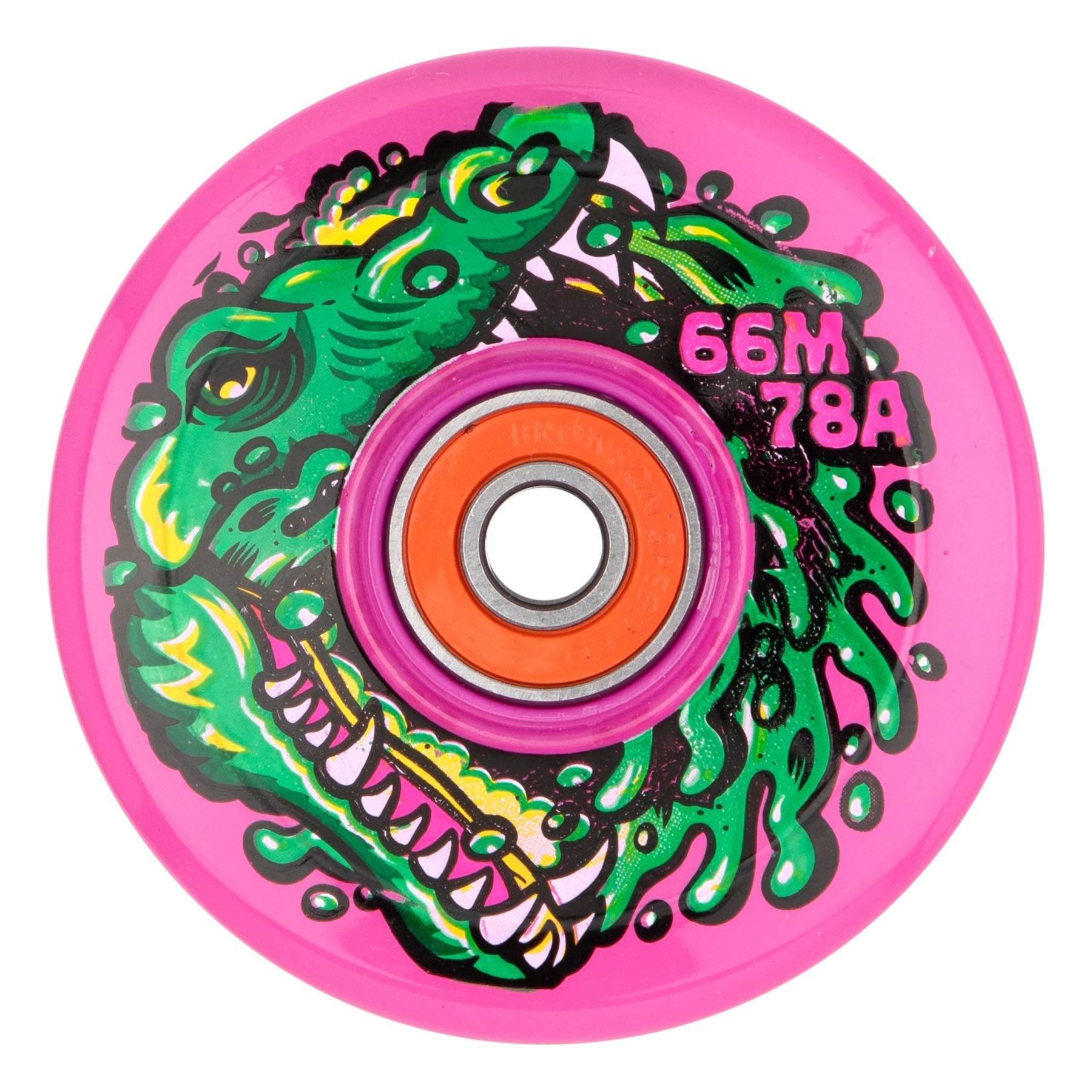 Slime Balls Gator Swamp Spew Light Ups OG Slime Pink 66mm 78a Skateboard Wheels - One Revolver Surfboards