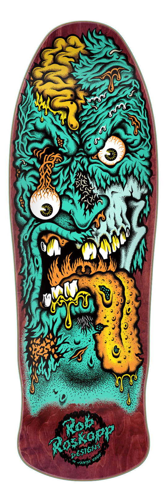 Santa Cruz Roskopp Face 2 Burgundy Stain 9.9" Skateboard Deck