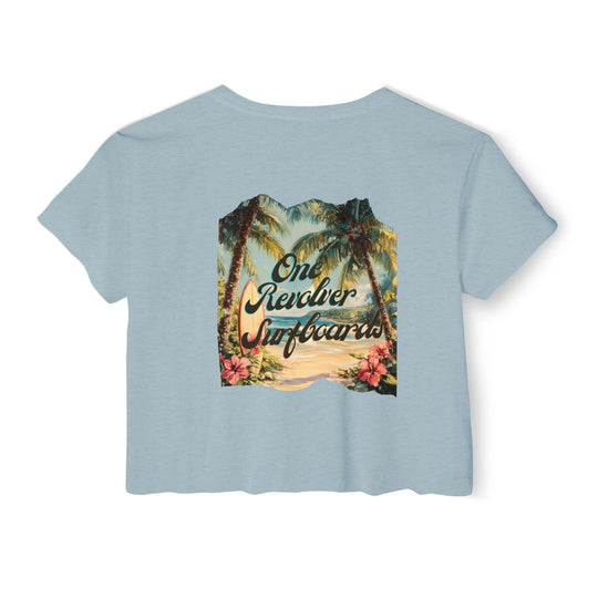 Tropical Dream Crop Tee – Women’s Surf-Inspired Crop Top - One Revolver Surfboards