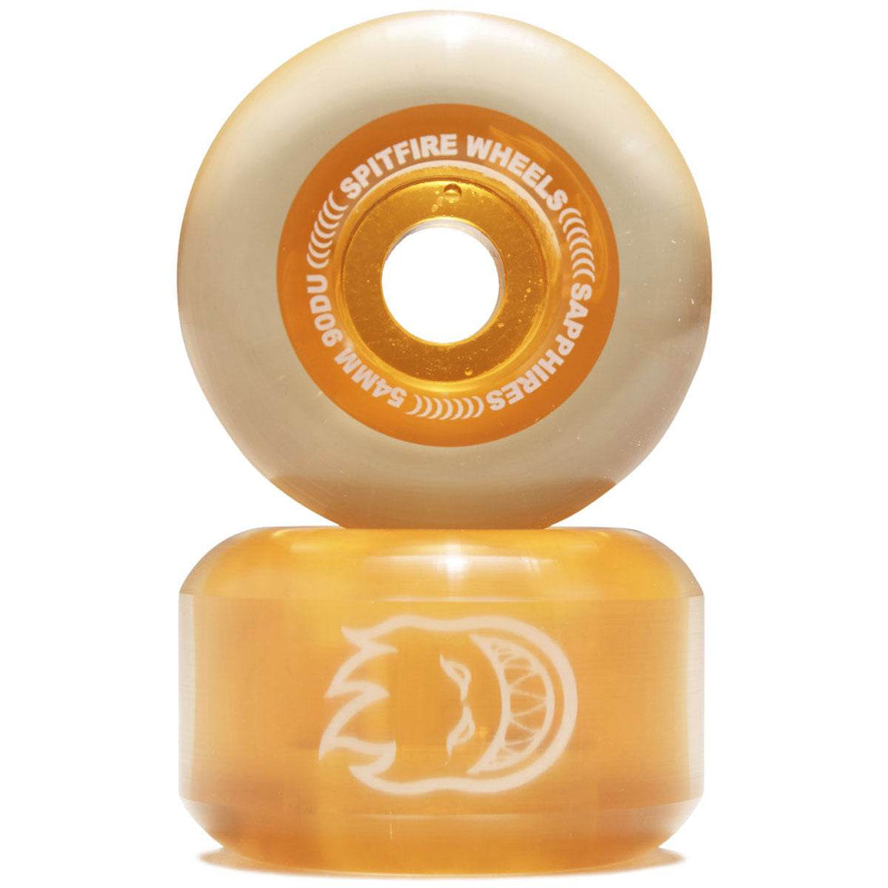 SPITFIRE SAPPHIRES CLEAR ORANGE 54MM 90A SKATEBOARD WHEELS - One Revolver Surfboards