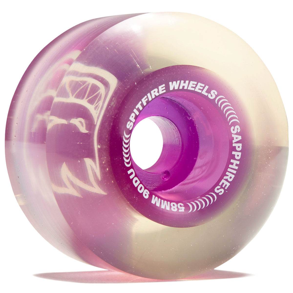 SPITFIRE SAPPHIRES CLEAR PURPLE 58MM 90A SKATEBOARD WHEELS - One Revolver Surfboards