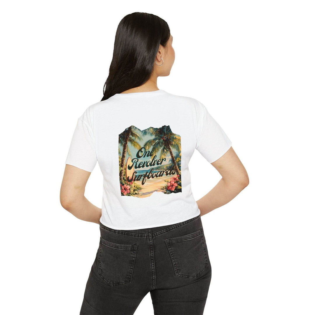 Tropical Dream Crop Tee – Women’s Surf-Inspired Crop Top - One Revolver Surfboards