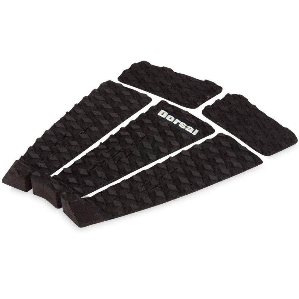 DORSAL Five 5 Piece EVA Surfboard Deck Traction Pads with Kicker Tail for Stomp Skimboards, Surf Boards, Fish Board, Funboard Black/White - One Revolver Surfboards