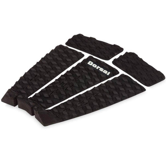 DORSAL Five 5 Piece EVA Surfboard Deck Traction Pads with Kicker Tail for Stomp Skimboards, Surf Boards, Fish Board, Funboard Black/White - One Revolver Surfboards