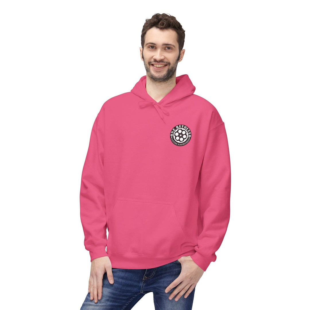Smile Hoodie by One Revolver Surfboards – Unisex Midweight Fleece for Surf & Street - One Revolver Surfboards