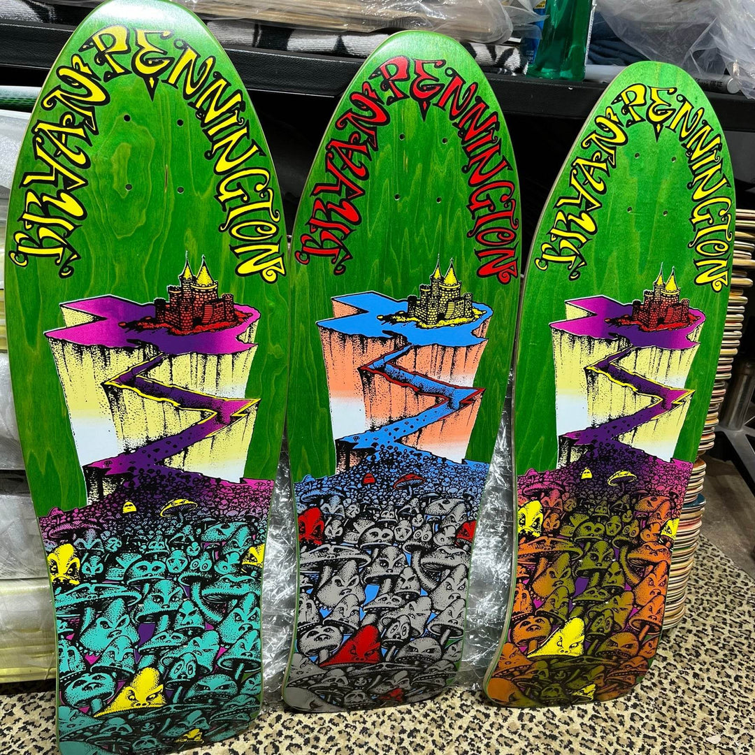 BBC Bryan Pennington Marching Mushrooms LIMITED EDITION Deck 9.5”x30” HAND-PAINTED (1 of 10) - Skateboard Decks - One Revolver Surfboards