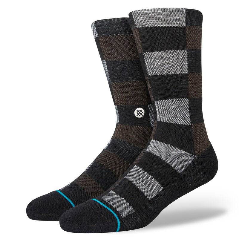 Stance Triple Check Butterblend Crew Socks - Black - One Revolver Surfboards