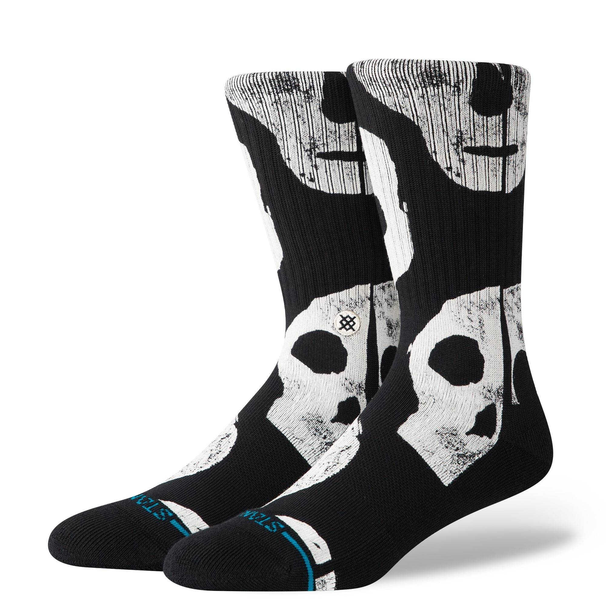 Stance Combed Cotton Medium Cushion Crew Socks - Jolly Rogers - Black - One Revolver Surfboards