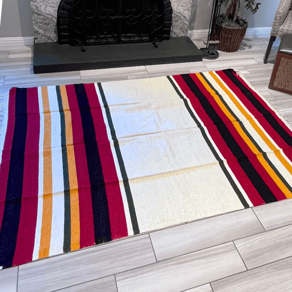 Wool Striped Mexican Blanket - One Revolver Surfboards