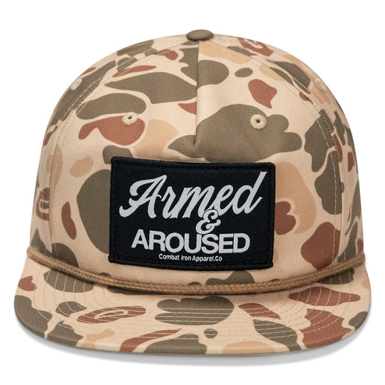 One Revolver Surfboards - Armed &amp; Aroused Patch Flatbill Snapback Hat HEADWEAR