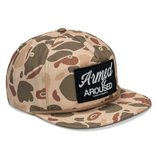 One Revolver Surfboards - Armed &amp; Aroused Patch Flatbill Snapback Hat HEADWEAR