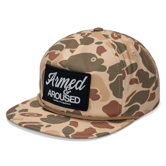 One Revolver Surfboards - Armed &amp; Aroused Patch Flatbill Snapback Hat HEADWEAR