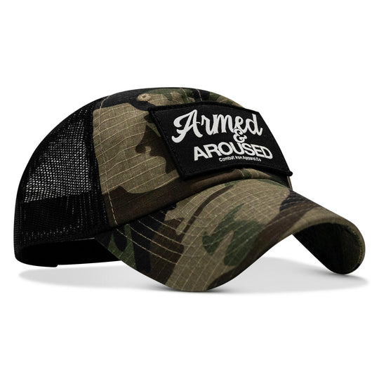 One Revolver Surfboards - Armed &amp; Aroused Patch. Tactical Ripstop Mesh Snapback Hat HEADWEAR