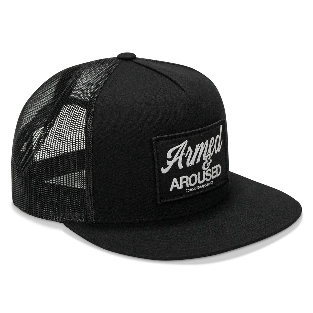 One Revolver Surfboards - Armed &amp; Aroused Patch Flatbill Snapback Hat HEADWEAR