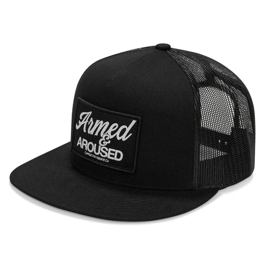 One Revolver Surfboards - Armed &amp; Aroused Patch Flatbill Snapback Hat HEADWEAR