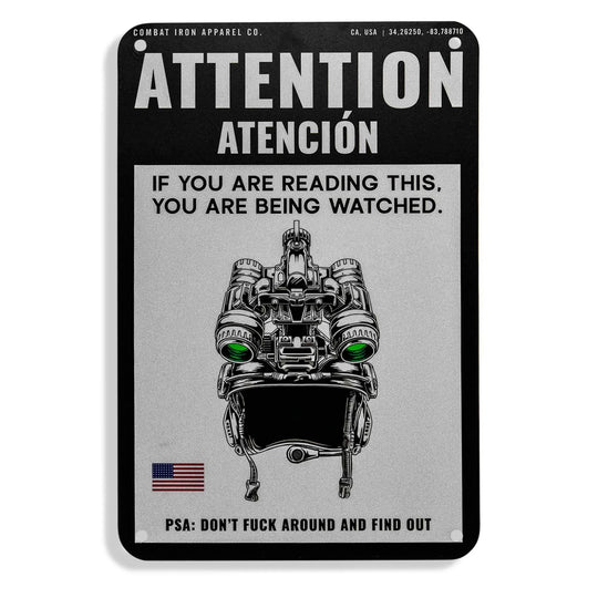 One Revolver Surfboards - Attention You Are Being Watched Wall Mounted Metal Sign METAL SIGN
