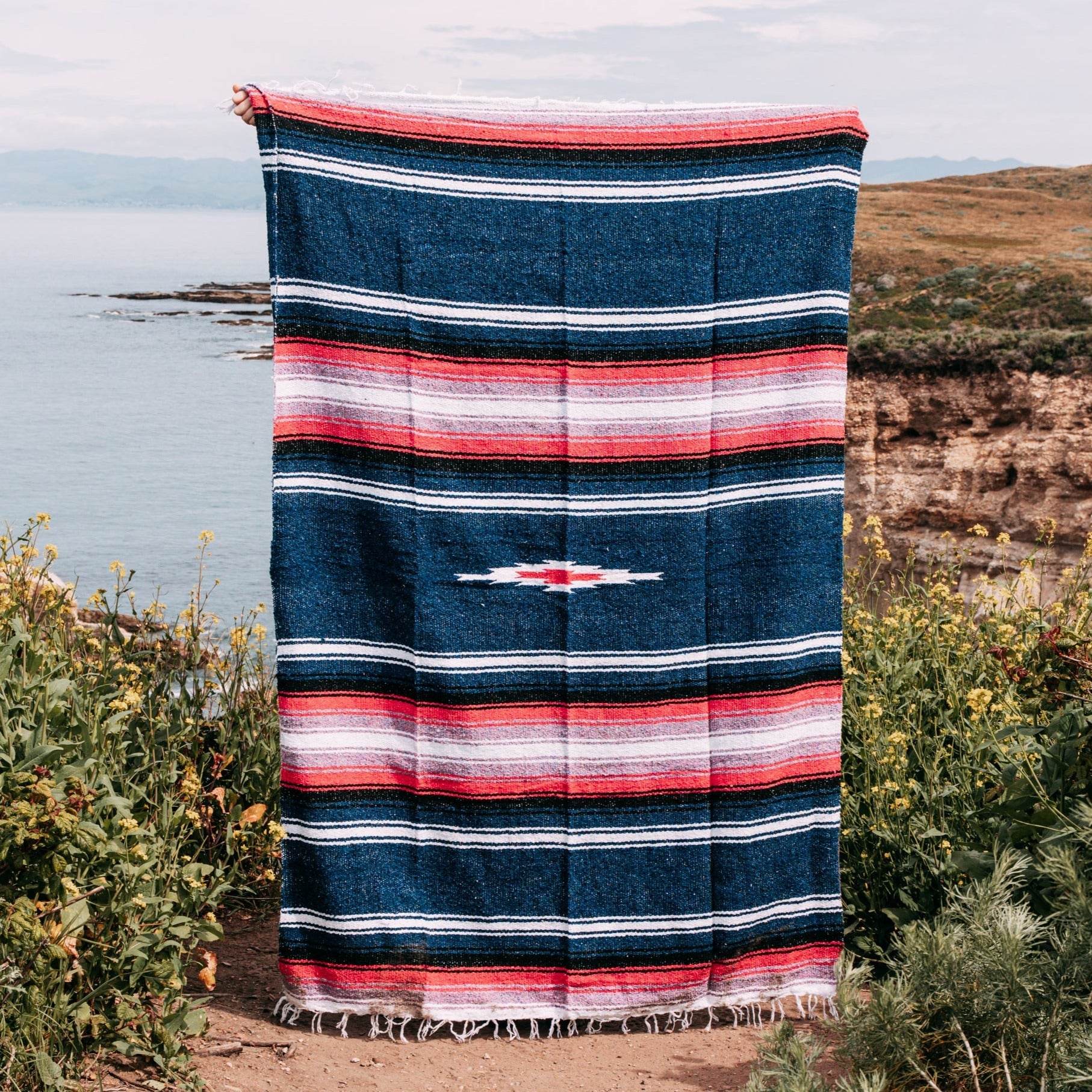 Aegean Blue & Pink Baja Diamond Blanket - One Revolver Surfboards
